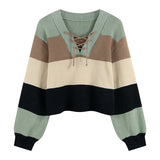 レースアップニットフーディー