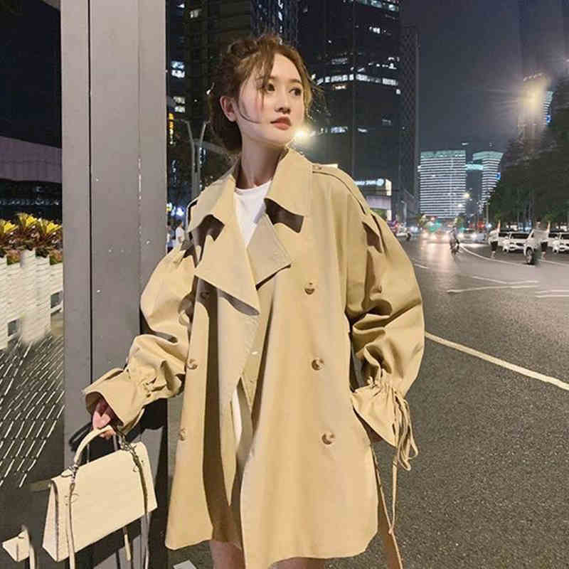 フレアスリーブトレンチミドルコート