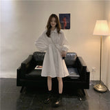 ワンカラーシャツワンピース