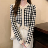 カラーギンガムショートカーディガン