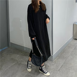 カジュアルルーズミモレワンピース