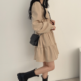 ワンカラーティアードワンピース