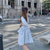 小花パフワンピース&パールショルダーSET