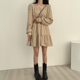 ワンカラーティアードワンピース