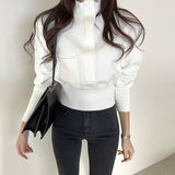 シックデザインジップニット