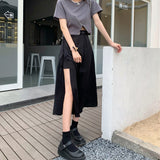 オーバースリットベルトロングスカート