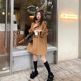 ハイネックダブルボタンピーコート