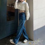 スムースダメージワイドデニム