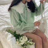 ビッグラペルストライプシャツ