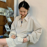 カジュアルハーフジップスウェット