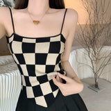 チェッカーキャミソール&アームカバートップスSET