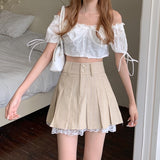 レイヤードレースプリーツスカート