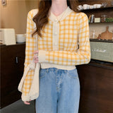 カラーギンガムショートカーディガン