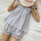 ショルダーリボンチェックルームウェア