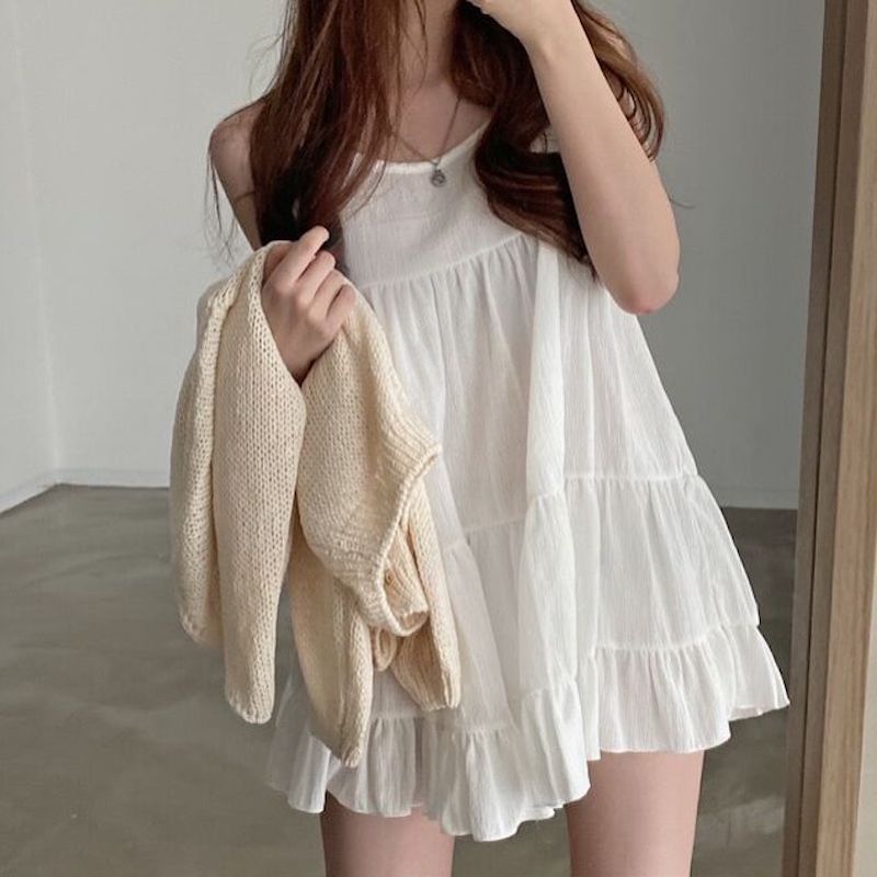 ノースリーブワンピース&ルーズカーディガンSET