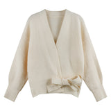 サイドリボンカシュクールニット