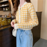 カラーギンガムショートカーディガン