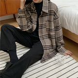 ブラウンカラーチェックシャツ