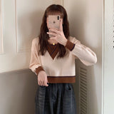 クロスネックニットトップス