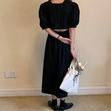 バックオープンパフワンピース