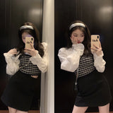 フリルネックビスチェ&タイトスカート