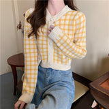 カラーギンガムショートカーディガン