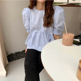 エレガントペプラムブラウス