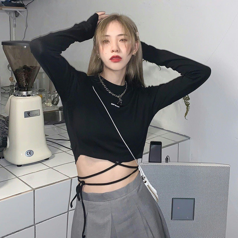 ウエストタイショートロンT