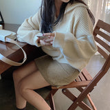 ハーフジップリブニット