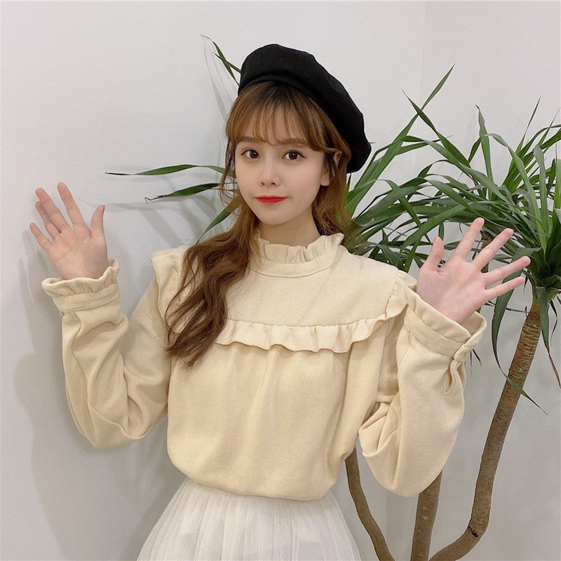 フロントフリルリブトップス