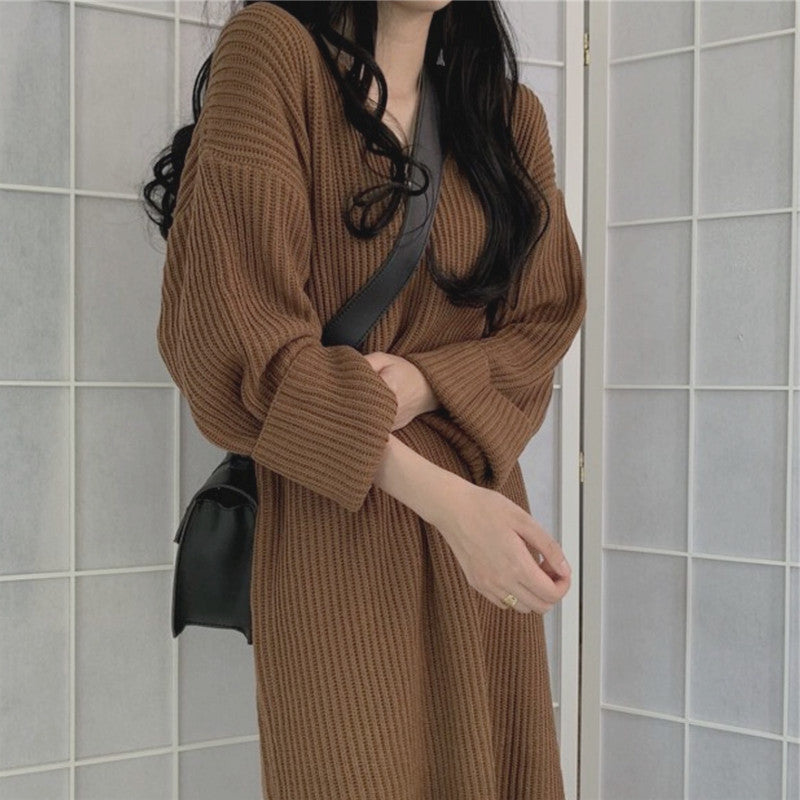 ルーズリブニットワンピース