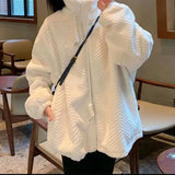 ホワイトフルジップボアパーカー