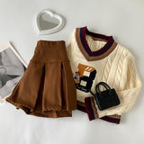 ロゴベアショートニット&スカートSET