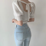 バックリボンサマーニット