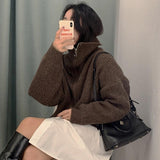 ハーフジップリブニット