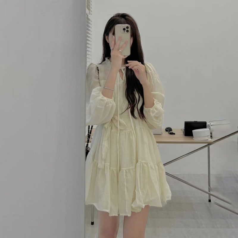 オーガンジーティアードワンピース