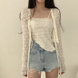 アシンメトリーキャミソール&カーディガンSET