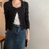 プチフラワースクエアネックカーディガン