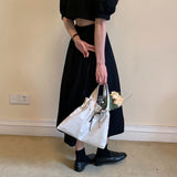 バックオープンパフワンピース