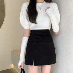 サイドスリットギャザースカート