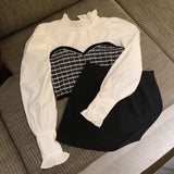 フリルネックビスチェ&タイトスカート