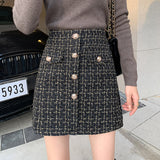 ツイードボタンスカート