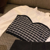 フリルネックビスチェ&タイトスカート