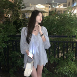 ニュアンスラメブラウス&キャミソールSET