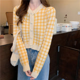 カラーギンガムショートカーディガン