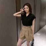 ワンカラーノースリーブシャツ&ハーフパンツSET