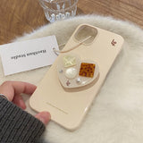 【iPhone17対応】ハートビジューアクセントiPhoneケース