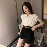 ワンカラーノースリーブシャツ&ハーフパンツSET