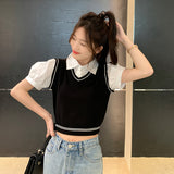 スクールニットベストトップス