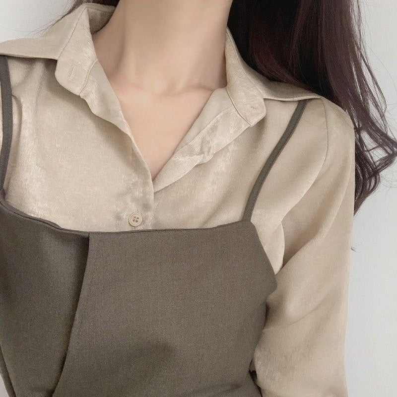 カジュアルシャツ&ラップワンピースSET